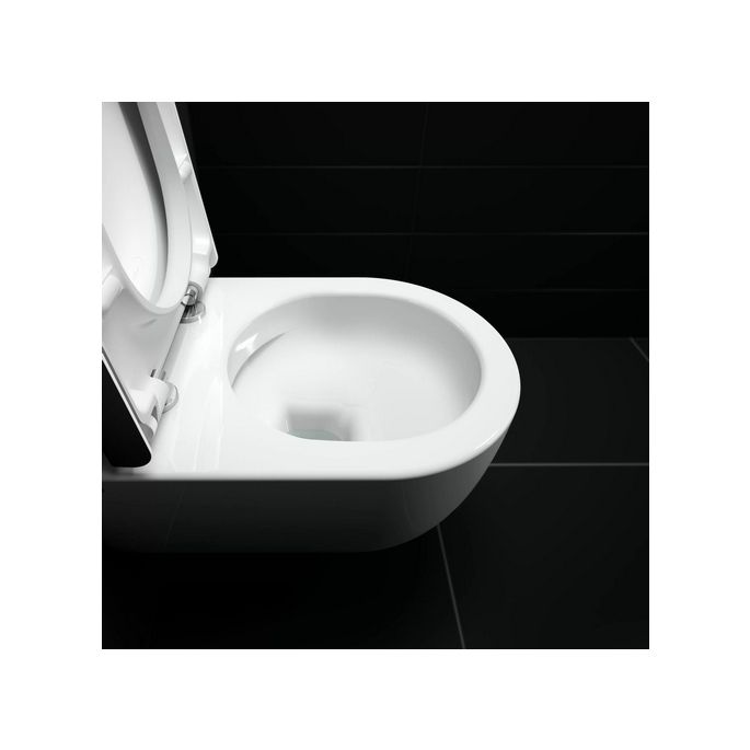 Clou Hammock CL040108020 Randlose 49cm Wandtoilette mit Toilettensitz matt weiß