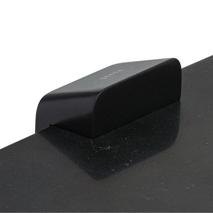 Geesa Shift Black 919948-06-M6 toiletrolhouder dubbel met planchet van matzwarte marmerlook mat zwart