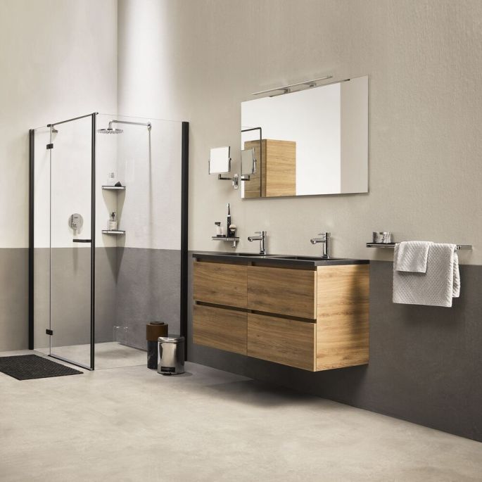 Geesa Frame 918803-02-06 hoekplanchet chroom/ zwart