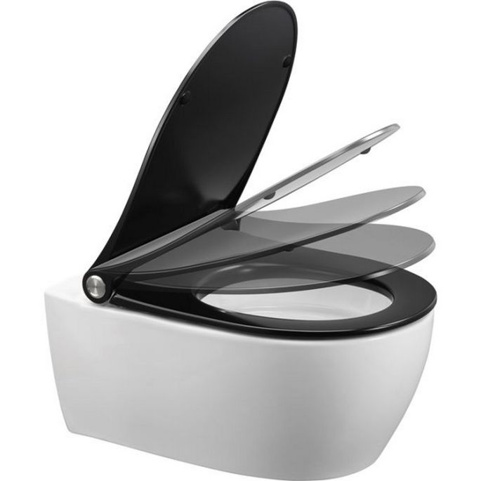 Pressalit Sway D 934231-BL6999 toiletzitting met deksel mat zwart