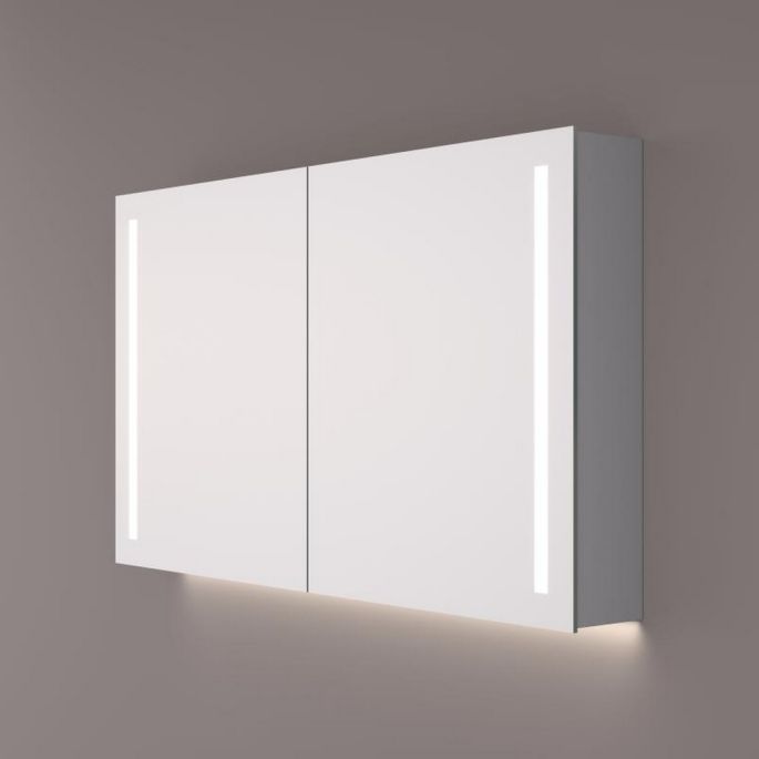 Hipp Design SPK 42100 luxe spiegelkast met verticale LED banen en indirecte LED verlichting onder 100x70x14cm