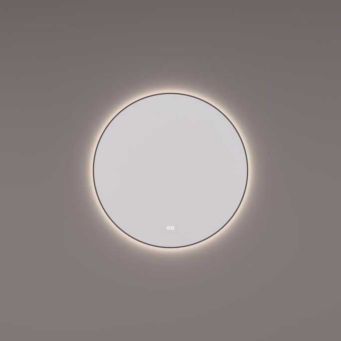 Hipp Design SPV13515BLKW spiegel rond in MAT ZWART met indirecte LED verlichting rondom 100x3cm