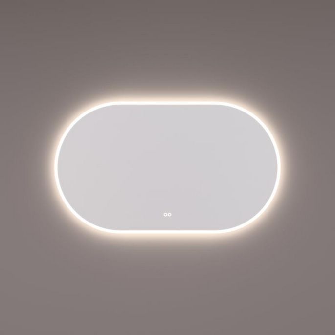 Hipp Design SPV 13720 KW spiegel ovaal-recht met directe en indirecte LED verlichting rondom 100x70x3cm