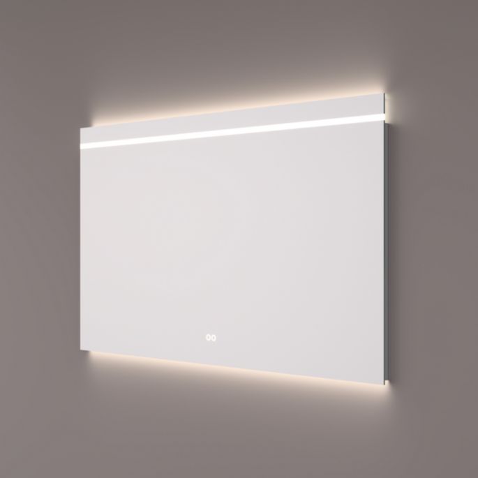 Hipp Design SPV 4520 KW spiegel met horizontale LED streep en indirecte verlichting boven en onder 100x70x3cm