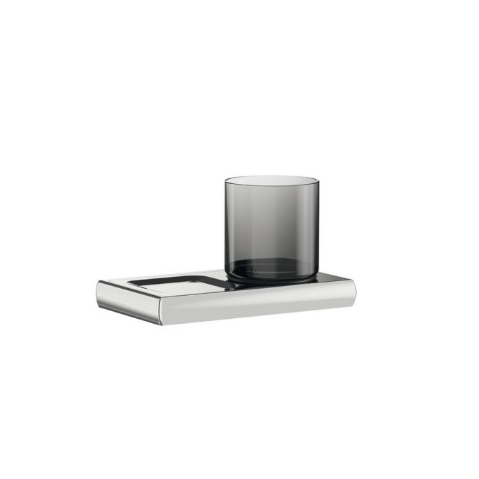 Inda Claire A7178ACR04 glashouder met zeepschaal chroom/ fumé glas