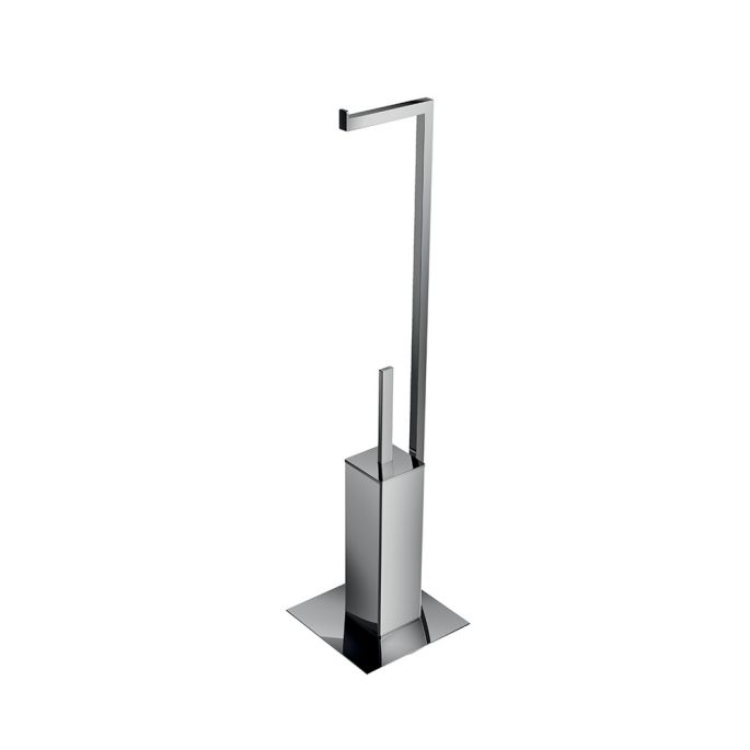 Inda Divo A3386ABZ multifunctionele standaard toiletrol- en toiletborstelhouder verbronsd
