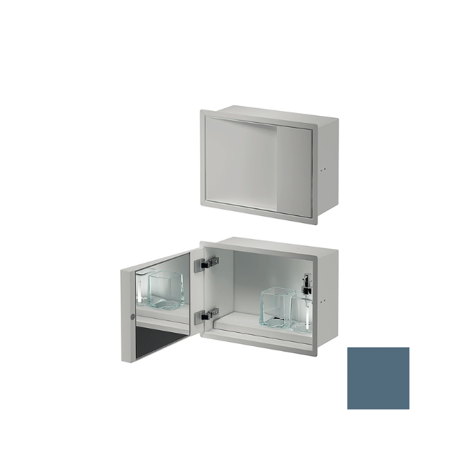 Inda MY Secret A80750AV inbouwnis met bekerhouder, zeepdispenser en spiegel 350x260mm mat avio