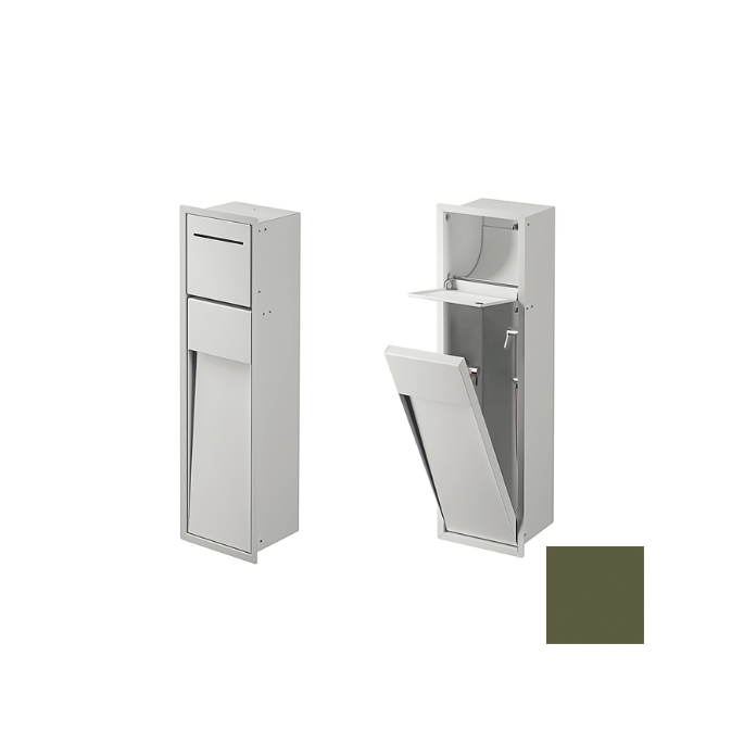 Inda MY Secret A8085BVF inbouwnis met toiletrolhouder en hygiënische douche190x660mm mat verde felce