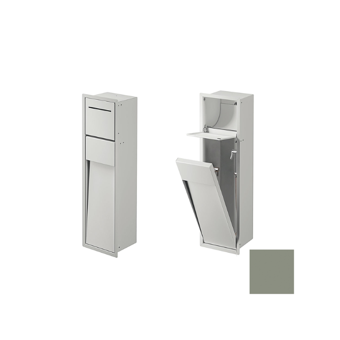 Inda MY Secret A8085BVV inbouwnis met toiletrolhouder en hygiënische douche190x660mm mat verde salvia