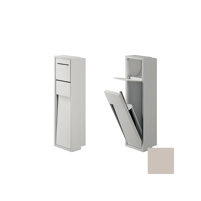 Inda MY Secret A8086AAX inbouwnis met toiletrolhouder en toiletborstelgarnituur 190x660mm mat avorio