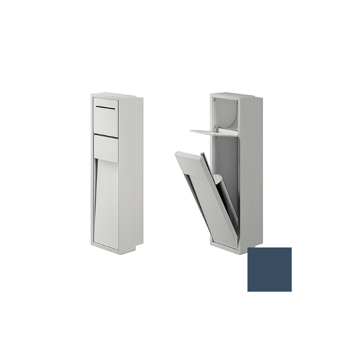 Inda MY Secret A8086ABD inbouwnis met toiletrolhouder en toiletborstelgarnituur 190x660mm mat blu denim