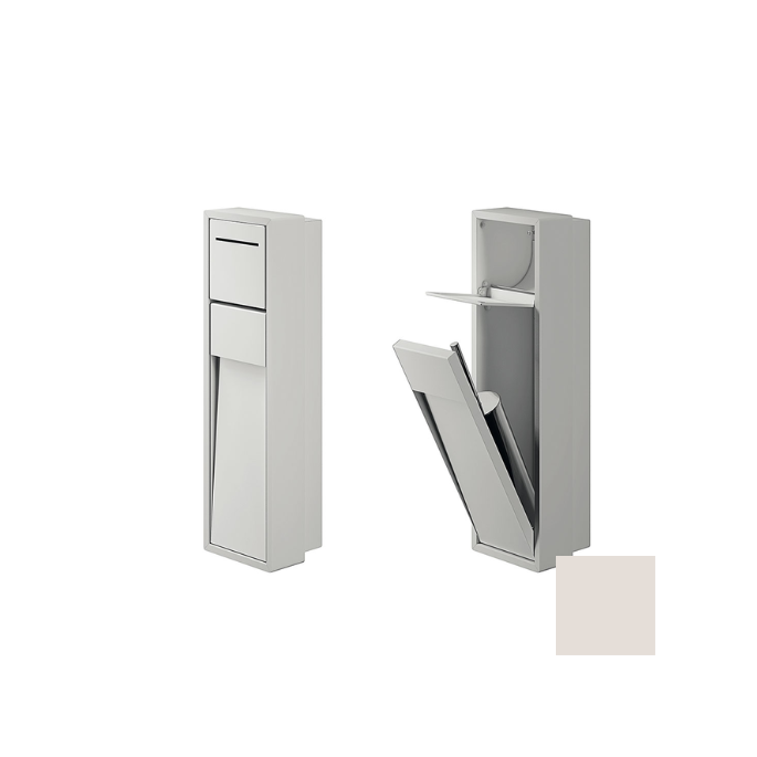 Inda MY Secret A8086AMP inbouwnis met toiletrolhouder en toiletborstelgarnituur 190x660mm mat perla