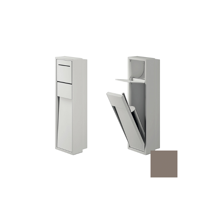 Inda MY Secret A8086AVN inbouwnis met toiletrolhouder en toiletborstelgarnituur 190x660mm mat avana