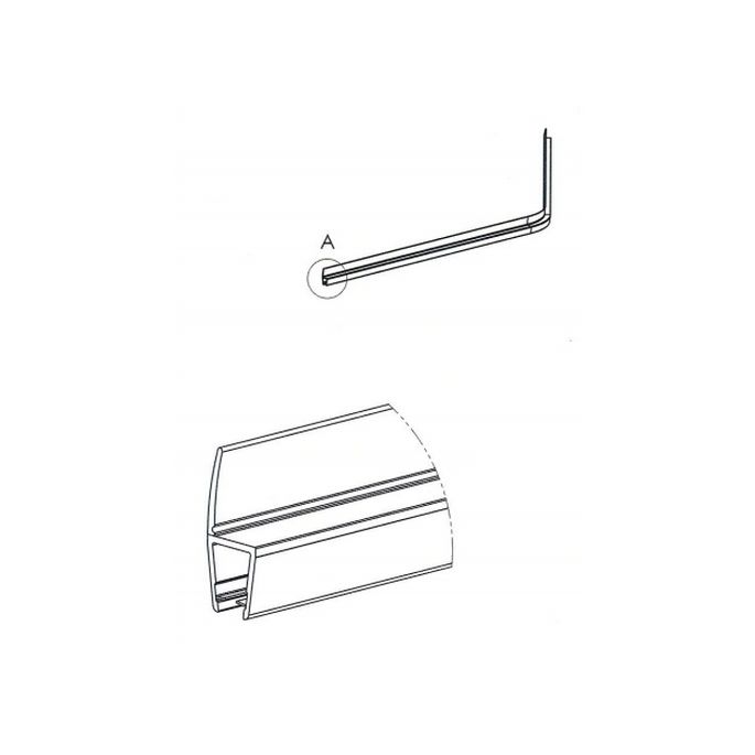Exa-Lent Universal monsterstukje doucherubber type DS43 - 2cm lengte en geschikt voor glasdikte 6mm - 1 flapje