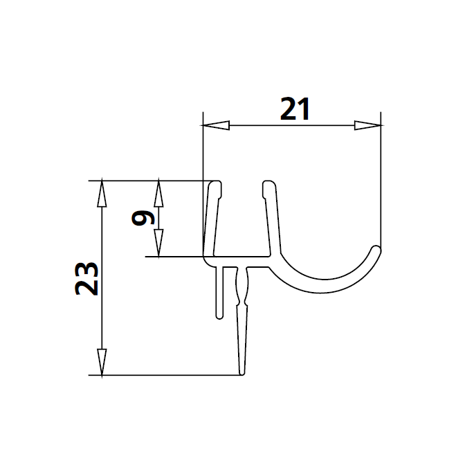 Kermi 2534054 spatwaterdichting 1 x 98,5cm - 6mm