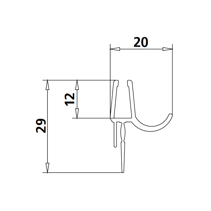 Kermi 2534986 set spatwaterdichtingen 2 x 98,5cm - 5mm