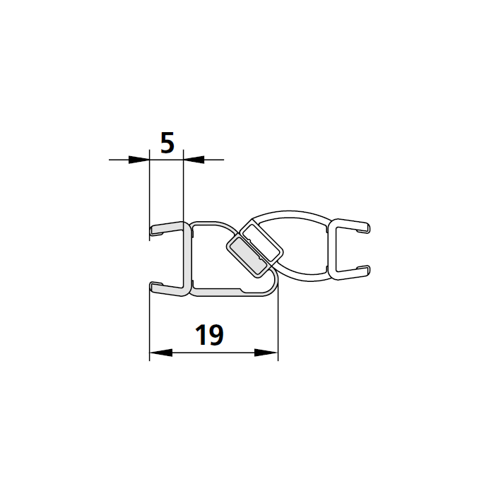 Kermi 6025715 magneetprofiel 45 graden verticaal 200cm