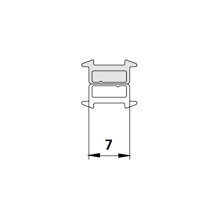 Kermi 6033400 inschuif magneetprofiel verticaal 200cm