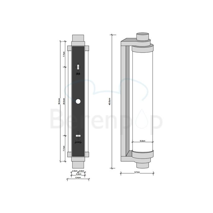 Decor Walther 0335266 VIENNA 40 LED wandlamp 40cm mat donker metaal