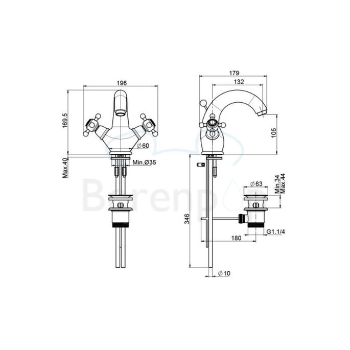 Fima Carlo Frattini Elizabeth F50912CR wastafelkraan 2-greeps chroom