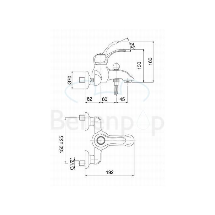 Fima Carlo Frattini Lamp F33041CR badkraan opbouw 1-greeps chroom