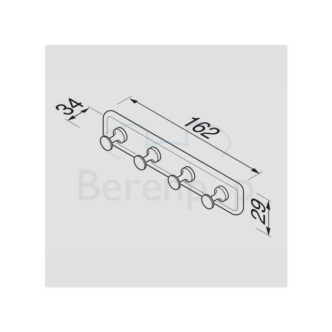 Geesa Hotel 5281 multihaak met 4 haken chroom