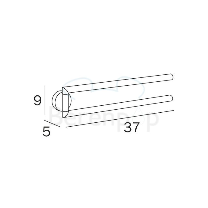 Inda Gealuna A10150CR 2-lids handdoekhouder chroom