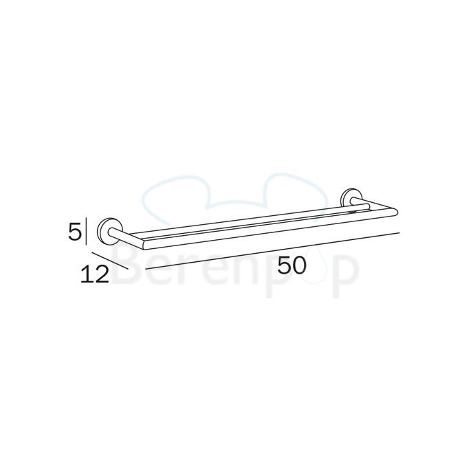 Inda Gealuna A1019BCR dubbele handdoekhouder 50cm chroom