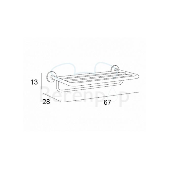 Inda Hotellerie A04690CR handdoekenrek 67cm chroom