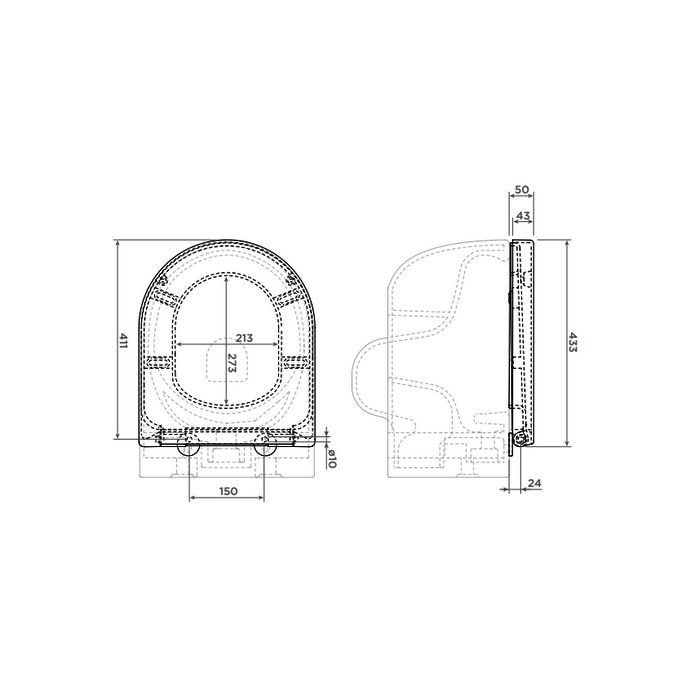 Clou Hammock CL040604020 toiletzitting met deksel mat wit