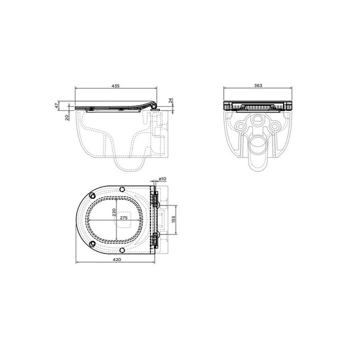 Clou Hammock CL040606021 dunne toiletzitting met deksel mat zwart