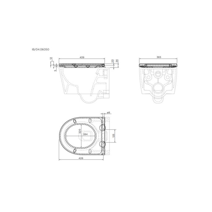 Clou InBe IB0406050 toiletzitting met deksel wit