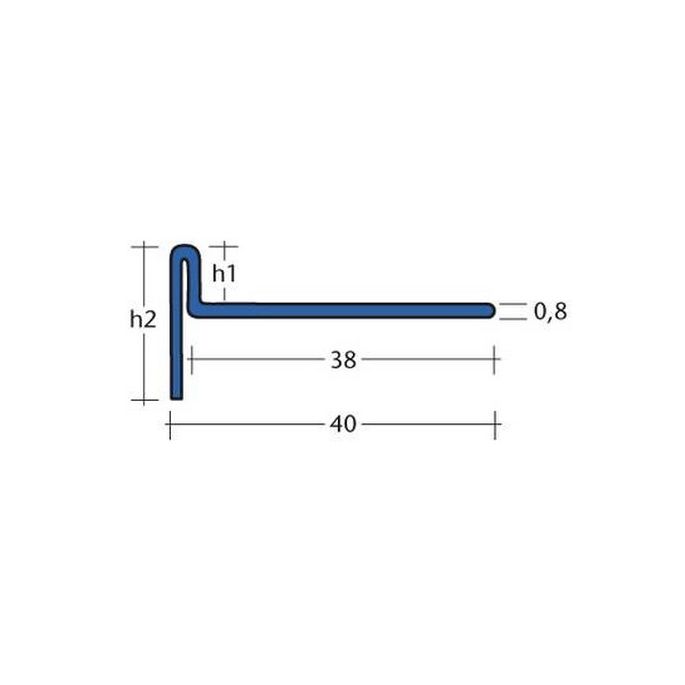 Blanke Aqua Keil 755280B080R afschotprofiel douchevloer 1480x8x32 rechts RVS geborsteld