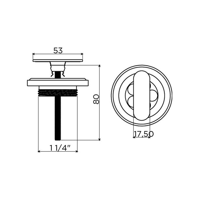 Clou CL1060300021 afvoerplug en sifonaansluiting t.b.v. (New) Flush en First fonteinen, mat zwart