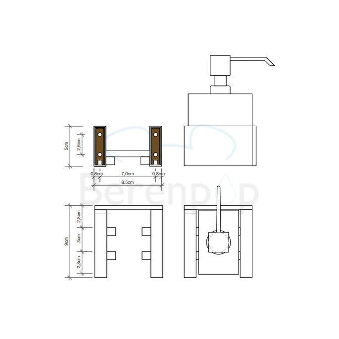 Decor Walther Brick 0590900 BK WSP zeepdispenser wit porselein/ chroom (OUTLET)