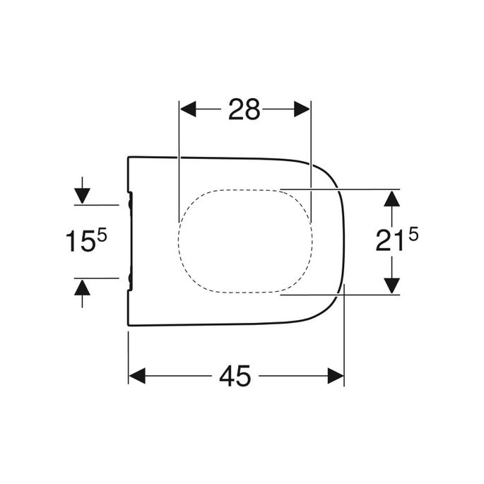 Geberit Smyle Square 500240011 toiletzitting met deksel wit