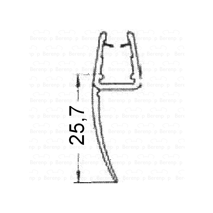 HSK Kienle E87072-2 towing profile seal, long, 25,7mm, 200cm, 8mm *no longer available*