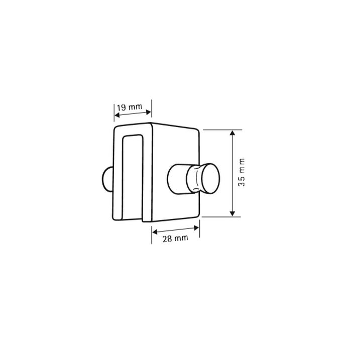 HSK Comfort & Onderhoud 100024 dubbele haak voor 5-8 mm glasdikte chroom