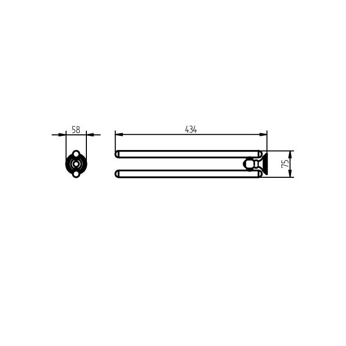 Haceka Allure 1208451 2-lids handdoekhouder 430mm RVS geborsteld