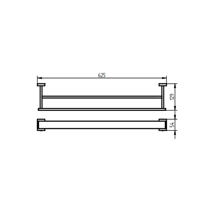 Haceka Edge 1208810 dubbele handdoekhouder 60cm grafiet