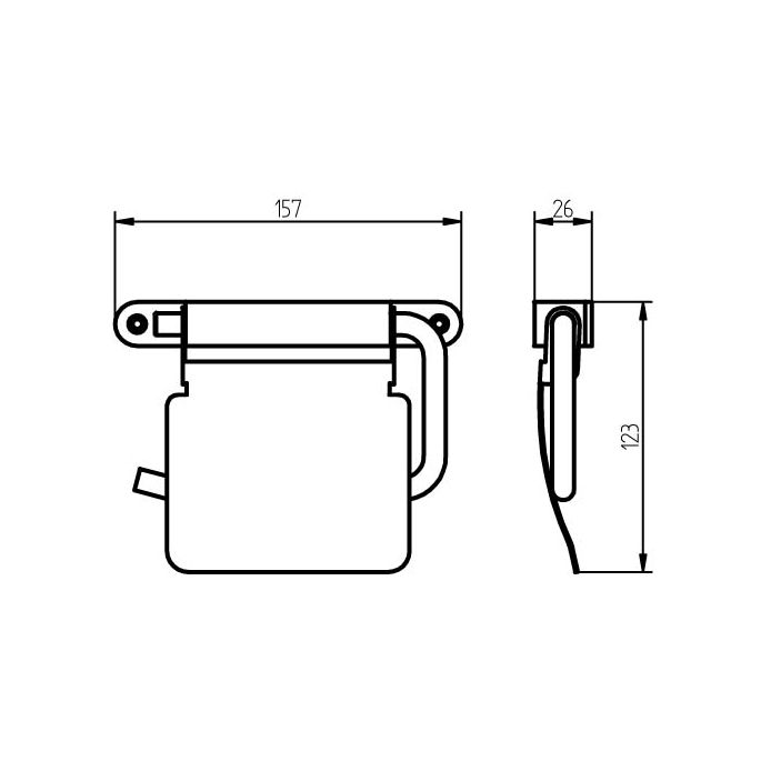 Haceka Ixi 1208509 closetrolhouder met klep mat zwart