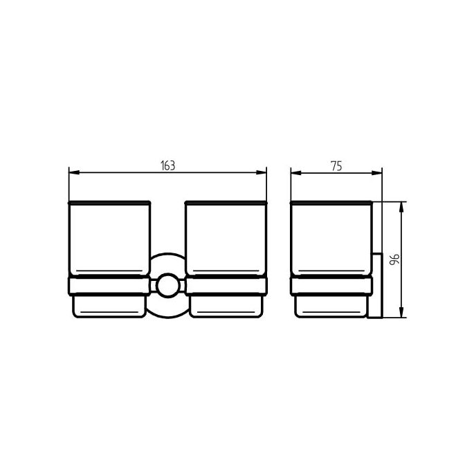 Haceka Kosmos 1208734 dubbele glashouder gesatineerd glas/ grafiet