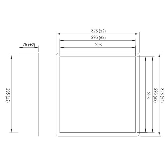 Brauer 5-GG-145 inbouwnis 300x300 mm goud geborsteld PVD