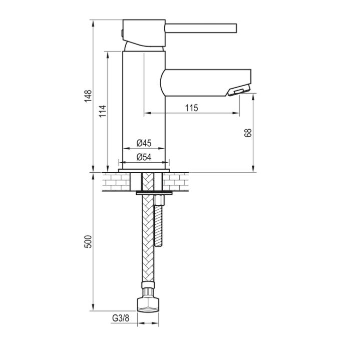 Brauer Edition 5-CE-001-HD4 low body basin mixer model D chrome