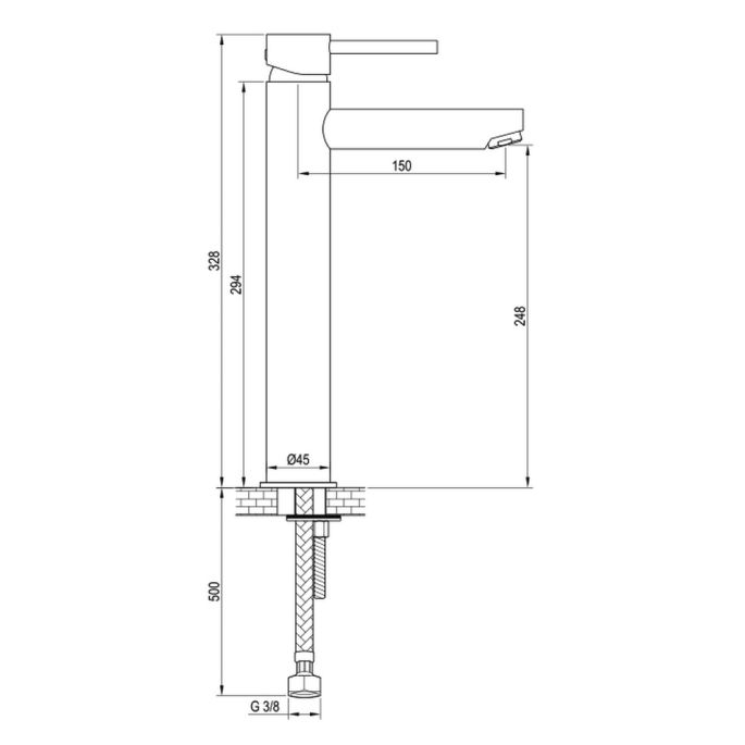 Brauer Edition 5-GM-002-HD5 raised body basin mixer model B gunmetal brushed PVD