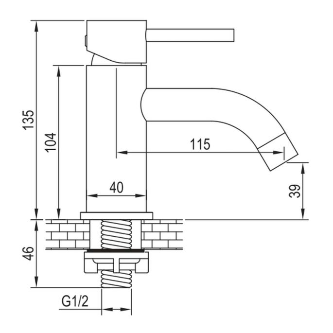 Brauer Edition 5-NG-006 opbouw fonteinkraan RVS geborsteld PVD