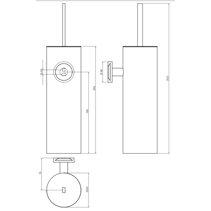 Clou Flach CL090204141 Toilettenbürstenhalter für Wandmontage aus gebürstetem Edelstahl
