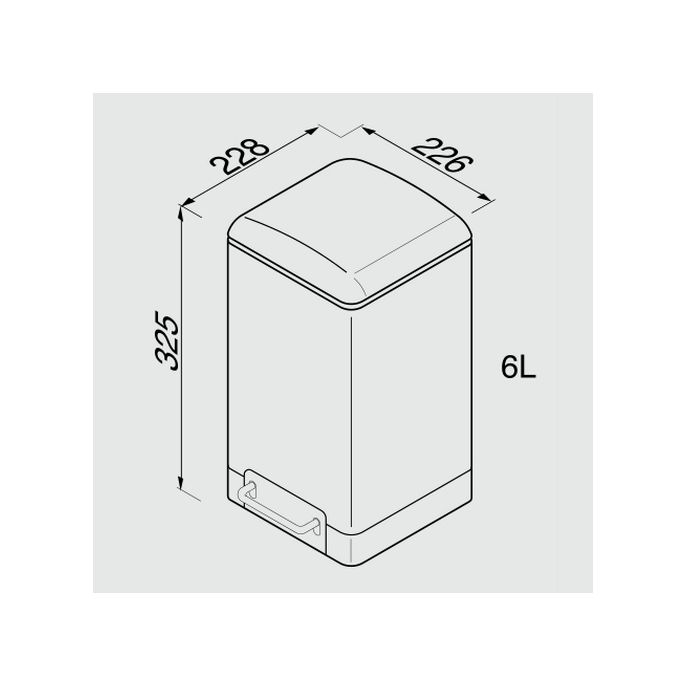 Geesa Hotel 91646 pedaalemmer 6 liter RVS gepolijst (OUTLET)