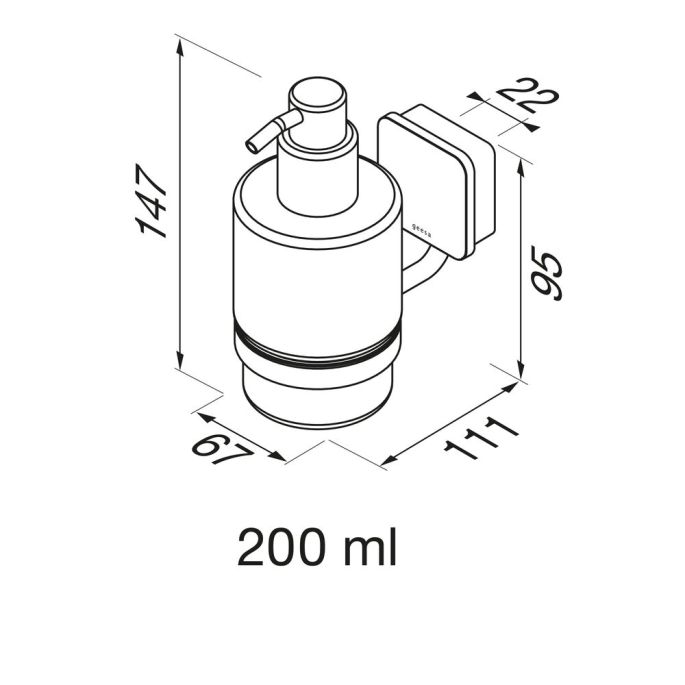 Geesa Topaz Chrome 917916-02-A zeepdispenser 200ml wand chroom