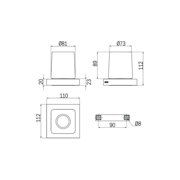 Inda Divo A15100BZ21 bekerhouder gesatineerd glas verbronsd
